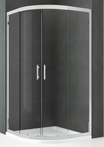 Душевая кабина полукруглая SENSI 80x80x195см прозрачное стекло 6мм