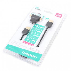 Кабель Omega OCHBA3 HDMI 3м + адаптер
