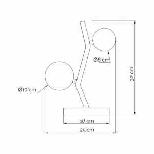 Vesta 560 stona lampa 2G9 crna