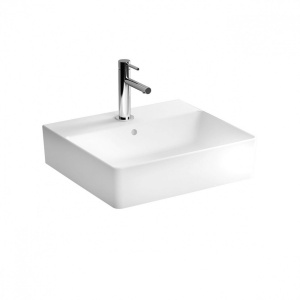 Раковина VITRA NUO 50x44 см, накладная, новая, с переливом и отверстием под смеситель - Img 2