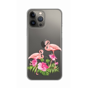 Силиконовый чехол с принтом для iPhone 13 Pro Max 6.7 Flamingo