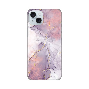 Силиконовый чехол с принтом для iPhone 15 Plus 6.7, розовый мрамор