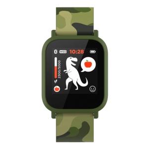 Смарт-часы CANYON My Dino KW-33, для подростков, 1,3-дюймовый IPS-дисплей, IP68, Bluetooth 5.0, совместимы с iOS и Android, 155 мАч, армейский зеленый - Img 2