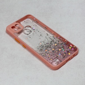 Чехол Frame Glitter для Realme C21 розовый