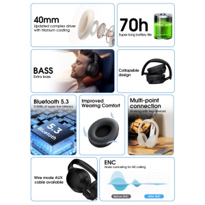 Bluetooth slusalice QCY H2 Pro crne - Img 2