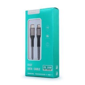 Data kabl KONFULON DC36 PD 20W Super Fast Charge Type C na lighting sivi 0.2m - Img 3