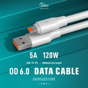Data kabl KONFULON DL24, 5A, 120W, USB na iPhone lightning beli 1m - Img 2