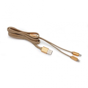 Data kabl LDNIO LC86 za iPhone lightning/micro 2u1 USB zlatni 1m - Img 2
