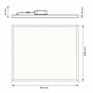 DAWN LED PANEL HN-PL6060 36W 3000/4000/6500K (5400lm) BACKLIGHT - Img 3