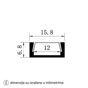 DAWN LED PROFIL LL-ALP1607 KOMPLET SIVI - Img 2