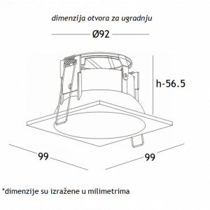 Rozetna 712 crna 1GU10