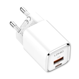 Kucni punjac LDNIO A2317C, 3.6A, QC3.0 18W, PD 30W sa Iphone lightning kablom beli - Img 3