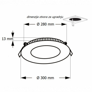 LED panel UZ KNC1 24W 4000K