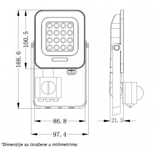 LED REFLEKTOR IK03 10 W 6500K SENZOR - Img 2