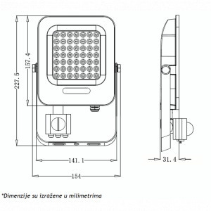 LED REFLEKTOR IK03 30 W 6500K SENZOR - Img 3
