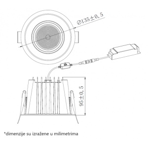 LED SVETILJKA CPS-Y4A15-D23 3000/4000/5000K 15W IP65 CRNA - Img 5