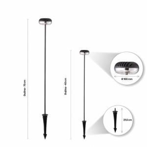 LED SVETILJKA HILITE 5743-750 STUBNA 6W 3000K IP54 SIVA ANTRACIT