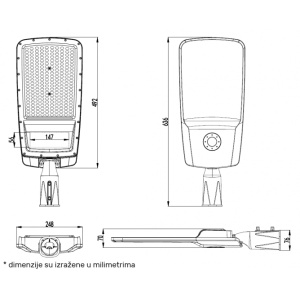 LED ULICNA SVETILJKA RX-H 150W 4000K - Img 4