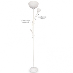 LUNA 184 PODNA LAMPA 1*E27+1*E14 BELA - Img 1