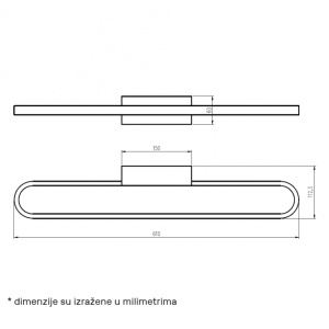 LUNA 322 ZIDNA LAMPA 10W 3000K CRNA - Img 2