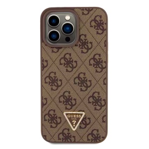 Maska Guess Hc PU Leather 4G Triangle Strass za iPhone 15 Pro Max 6.7 braon (GUHCP15XP4TDPW) - Img 2