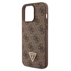 Maska Guess Hc PU Leather 4G Triangle Strass za iPhone 15 Pro Max 6.7 braon (GUHCP15XP4TDPW) - Img 4