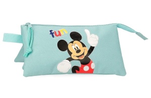 MICKEY FUN WITH FRIEDNS prazna pernica sa 3 pregrade - tirkizna