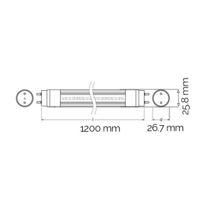 OSRAM LED CEV 1.2M 16W/840 ST8E JEDNOSTRANA - Img 2