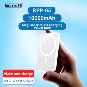 Power bank prenosiva baterija Magsafe REMAX Usion Series RPP-65 PD 20W + QC 15W Fast Charging 10000mAh pink - Img 2