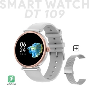 Smart Watch DT 109 srebrni (metalna+silikonska narukvica) - Img 1