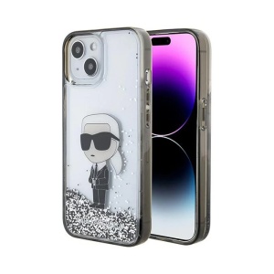 Torbica Karl Lagerfeld Hc Liquid Glitter Ikonik za iPhone 15 6.1 transparent (KLHCP15SLKKNSK) - Img 1