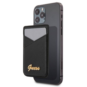 Torbica za kartice Guess Wallet Cardslot Sticker 3M Saffiano Script crna (GUCHSSABK) - Img 1
