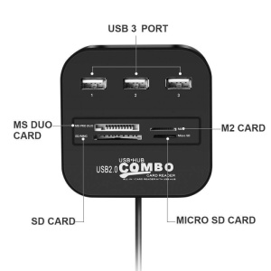 USB HUB i citac kartica 2u1 JWD-U35 - Img 3