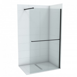 Walk-in COPEN MONTE PLUS 80x200cm crni mat ram 8mm staklo i držač peškira - Img 1