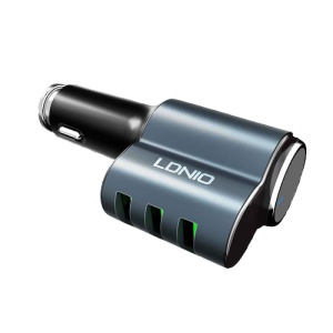 Автомобильное зарядное устройство LDNIO CM21 3xUSB 4.2A с Bluetooth-гарнитурой черное - Img 2