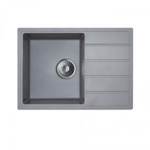Гранитная мойка MILO METRO 62x44 Diamond Grey с сифоном - Img 2