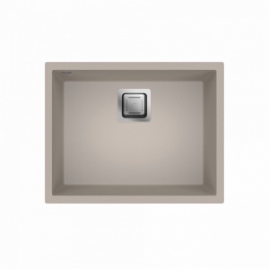 Гранитная мойка MILO QUBUS 56x44 Pure sand с сифоном - Img 2