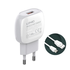 Домашнее зарядное устройство LDNIO A1306Q QC3.0, 18 Вт, с кабелем micro USB