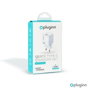 Домашнее зарядное устройство Pluginn PI-D73-25w, PD 3.0, PPS, 25W, белое CE - Img 3