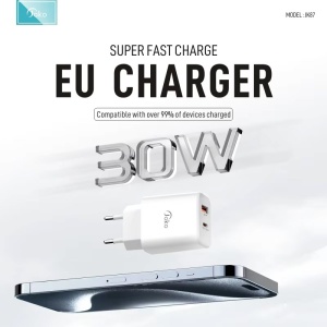 Зарядное устройство для дома KONFULON JK87, QC 20 Вт, PD 30 Вт, с кабелем Lightning для iPhone, белое - Img 2