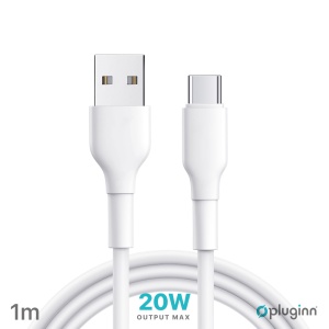 Кабель для передачи данных Pluginn PI-APD 20 Вт USB - Type C, белый, 1 м