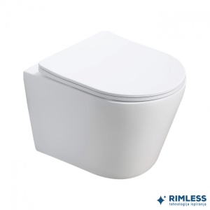 Консольный унитаз PURE Compact без ободка с сиденьем из дюропласта с функцией плавного закрытия - Img 2