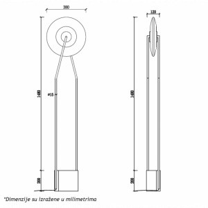 Luna 240 podna lampa 8W 3000K