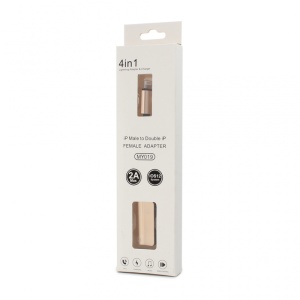 Наушники и зарядное устройство IP-5 iPhone Lightning Gold
