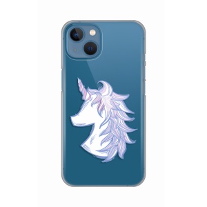 Силиконовый чехол с принтом для iPhone 13 6.1 Фиолетовый единорог