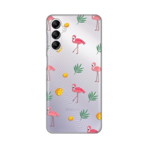 Силиконовый чехол с принтом для Samsung A145R Galaxy A14 4G Flamingo