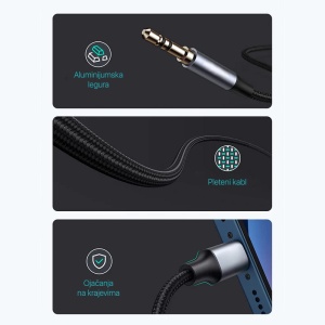 Adapter Pluginn 3.5mm na Lightning 1m crni - Img 3