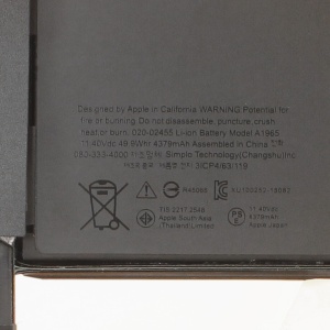 Baterija za laptop Apple Macbook Air 13" Late 2018-Early 2020 A1932/A2179 - A1965 - Img 4