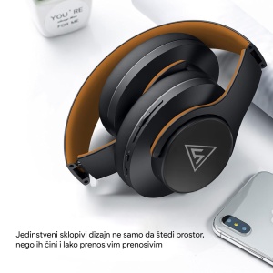 Bluetooth-наушники Sodo design 2 коричневые черные - Img 4