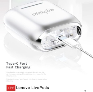 Bluetooth slusalice Lenovo LP2 Airpods bele - Img 3